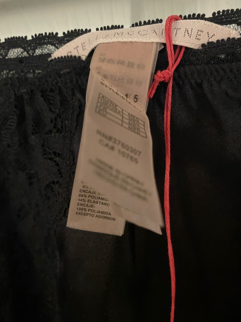 Stella McCartney Black Lace-Trim Half Slip silk - Picture 3 of 4